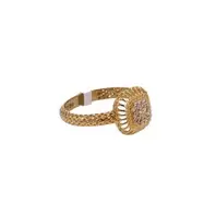 ANILLO MALLA CON ZIRCONES 18K