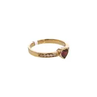 ANILLO CON ZIRCONES Y PIEDRA DE CORAZON 18K