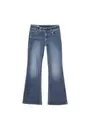 Jeans flare bordados bolsillos