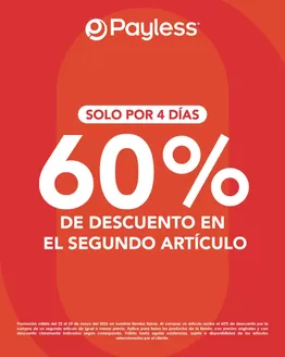 Catálogo Payless en Santa Isabel | Solo por 4 dias 60% de descuento | 2026-05-22T00:00:00.000Z - 2026-05-25T00:00:00.000Z