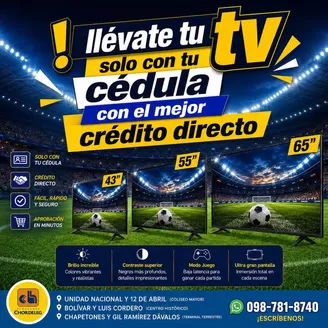 Catálogo Almacenes Chordeleg en Cuenca | Llevate tu TV solo con tu cedula con el mejor credito directo  | 2026-06-02T00:00:00.000Z - 2026-07-31T00:00:00.000Z