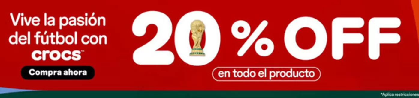 Catálogo Crocs | Vive la pasion del futbol con crocs | 2026-06-22T00:00:00.000Z - 2026-07-31T00:00:00.000Z
