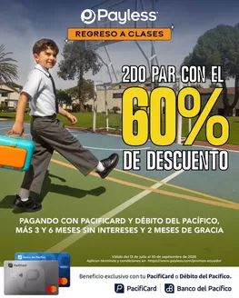 Catálogo Payless | 2do par con el 60% de descuento | 2026-07-15T00:00:00.000Z - 2026-09-30T00:00:00.000Z