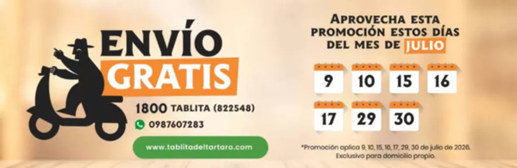 Catálogo La tablita del tártaro | Aprovecha esta promocion estos dias del mes de julio  | 2026-07-21T00:00:00.000Z - 2026-07-30T00:00:00.000Z