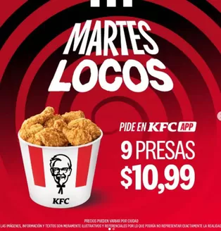Catálogo KFC | Martes locos | 2026-08-06T00:00:00.000Z - 2026-08-25T00:00:00.000Z