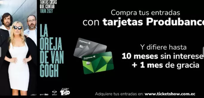 Catálogo Produbanco | Compra tus entradas con tarjetas produbancos | 2026-08-10T00:00:00.000Z - 2026-08-31T00:00:00.000Z