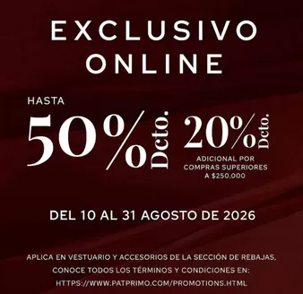 Catálogo Pat Primo | Exlusivo online | 2026-08-11T00:00:00.000Z - 2026-08-31T00:00:00.000Z