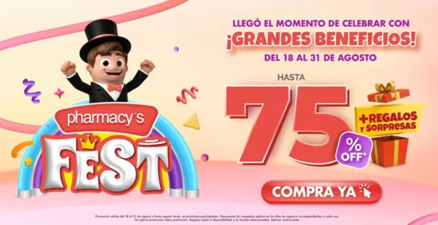 Catálogo Pharmacy's | 75%off | 2026-08-19T00:00:00.000Z - 2026-08-31T00:00:00.000Z