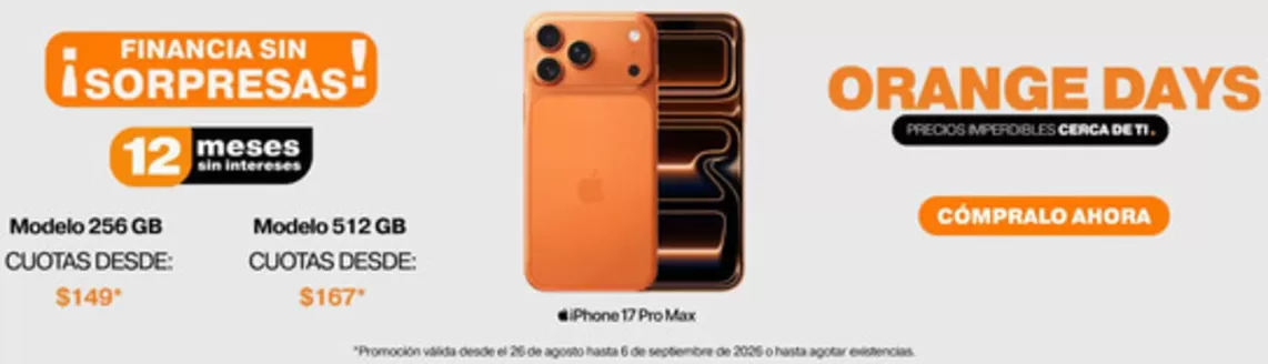 Catálogo iShop en El Laurel | Orange days | 2026-08-28T00:00:00.000Z - 2026-09-06T00:00:00.000Z