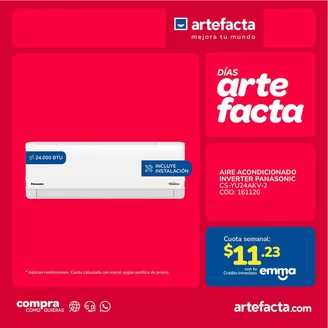 Catálogo Artefacta en Manta | Excelente oferta para cazadores de gangas | 2026-09-07T00:00:00.000Z - 2026-09-21T00:00:00.000Z