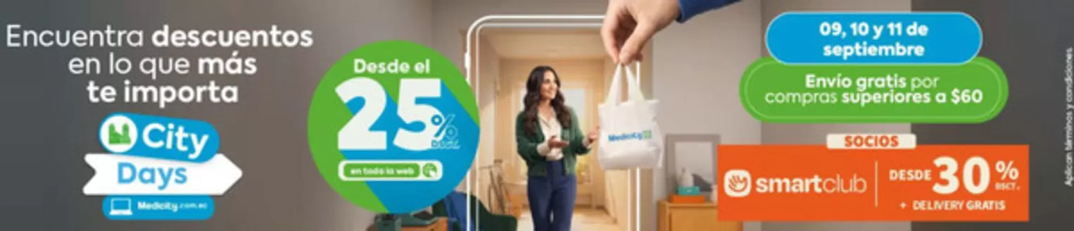 Catálogo Farmacias Medicity en Manta | Desde el 25%dcto | 2026-09-10T00:00:00.000Z - 2026-09-11T00:00:00.000Z