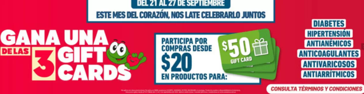 Catálogo Farmacias SanaSana en Quero | Gana una de las 3 gift cards  | 2026-09-24T00:00:00.000Z - 2026-09-27T00:00:00.000Z