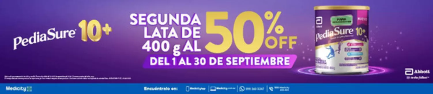 Catálogo Farmacias Medicity en Quijos | Seguna lata de 50%off | 2026-09-28T00:00:00.000Z - 2026-09-30T00:00:00.000Z