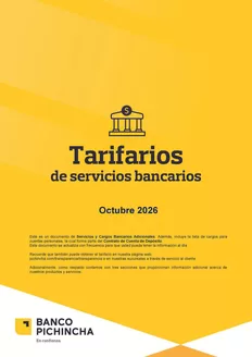 Catálogo Banco del Pichincha en Manta | Tarifarios de servicios bancarios | 2026-10-01T00:00:00.000Z - 2026-10-31T00:00:00.000Z