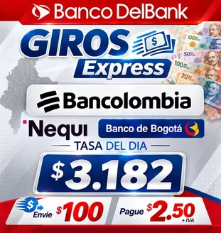 Catálogo Banco Delbank en Portoviejo | Giros express | 2026-10-08T00:00:00.000Z - 2026-10-31T00:00:00.000Z