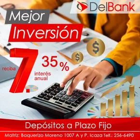 Catálogo Banco Delbank en Girón | Mejor inversion reciba 7.35%interes anual  | 2025-08-08T00:00:00.000Z - 2025-08-10T00:00:00.000Z
