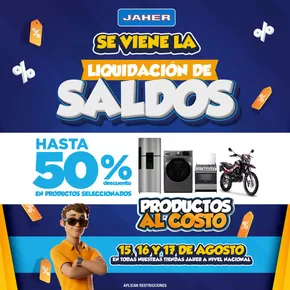 Catálogo Jaher en Guayaquil | Liquidacion de saldos | 2025-08-15T00:00:00.000Z - 2025-08-17T00:00:00.000Z