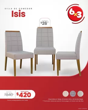 Catálogo Muebles el Bosque | Silla de comedor isis  | 2025-08-18T00:00:00.000Z - 2025-08-30T00:00:00.000Z