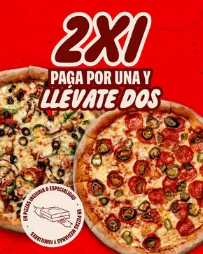 Catálogo Papa John's | 2x1 paga por una y llevate dos  | 2025-08-19T00:00:00.000Z - 2025-08-30T00:00:00.000Z