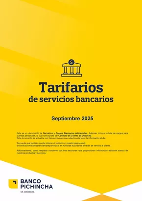 Catálogo Banco del Pichincha en Bahía de Caráquez | Tarifarios - Septiembre 2025 | 2025-09-02T00:00:00.000Z - 2025-09-30T00:00:00.000Z