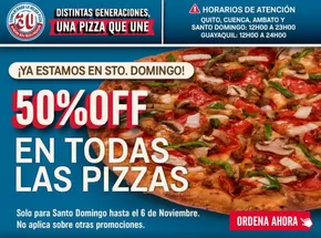 Catálogo Domino's Pizza en Quito | 50%off en todas las pizzas  | 2025-10-31T00:00:00.000Z - 2025-11-06T00:00:00.000Z