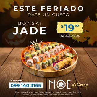 Catálogo Noe Sushi Bar | Bonsai Jade | 2025-11-03T00:00:00.000Z - 2025-11-30T00:00:00.000Z