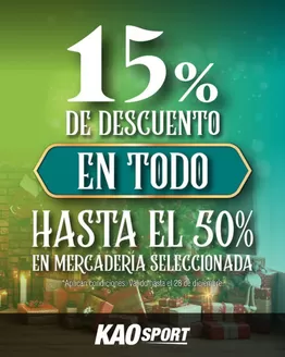 Catálogo Kao Sports Center en Ambato | 15 % de descuento en todo | 2025-12-15T00:00:00.000Z - 2025-12-28T00:00:00.000Z