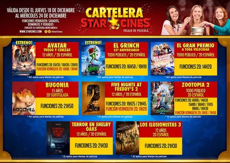 Catálogo Star Cines | Cartelera | 2025-12-19T00:00:00.000Z - 2025-12-24T00:00:00.000Z
