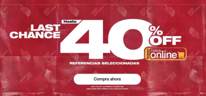 Catálogo The North Face en Babahoyo | Lasf chance hasta 40%off | 2025-12-30T00:00:00.000Z - 2026-01-18T00:00:00.000Z