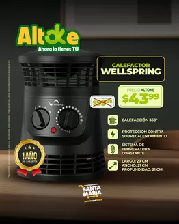 Catálogo Santa Maria en Cañar | Calefactor wellspring  | 2026-01-12T00:00:00.000Z - 2026-01-31T00:00:00.000Z