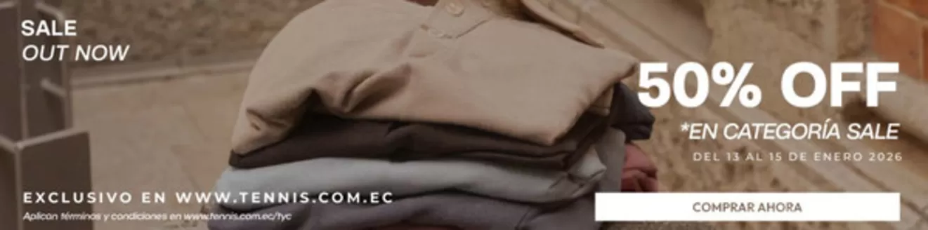 Catálogo Tennis | 50%off en categoria sale | 2026-01-13T00:00:00.000Z - 2026-01-15T00:00:00.000Z