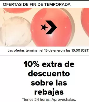 Catálogo Converse | 10%extra de descuento sobre las rebajas | 2026-01-14T00:00:00.000Z - 2026-01-15T00:00:00.000Z