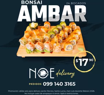 Catálogo Noe Sushi Bar en Guayaquil | Bonsai Ambar | 2026-02-17T00:00:00.000Z - 2026-02-28T00:00:00.000Z