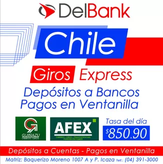 Catálogo Banco Delbank en Guayaquil | Chile giros express  | 2026-02-18T00:00:00.000Z - 2026-03-08T00:00:00.000Z