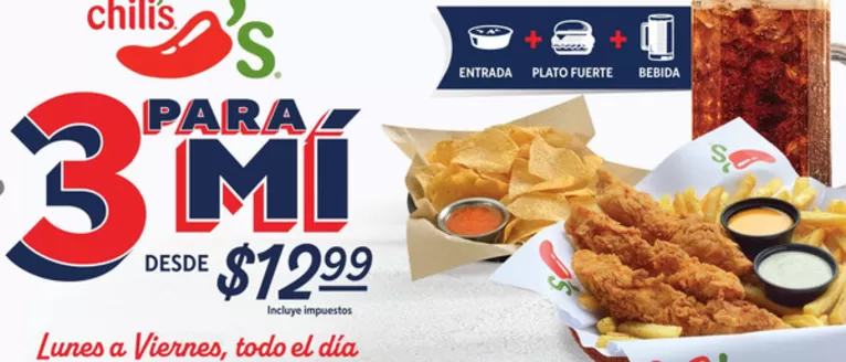 Catálogo Chili's en Guayaquil | 3 para mi desde $12.99 | 2026-03-04T00:00:00.000Z - 2026-03-31T00:00:00.000Z