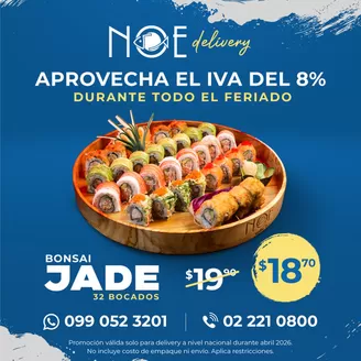 Catálogo Noe Sushi Bar en Guayaquil | Bonsai | 2026-04-15T00:00:00.000Z - 2026-04-30T00:00:00.000Z