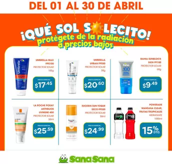 Catálogo Farmacias SanaSana | Que sol solecito! | 2026-04-20T00:00:00.000Z - 2026-04-30T00:00:00.000Z