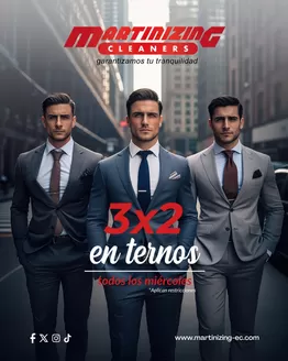 Catálogo Martinizing Dry Cleaning en Pifo | 3x2 en ternos | 2026-05-07T00:00:00.000Z - 2026-05-27T00:00:00.000Z