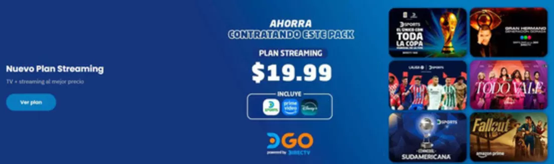 Catálogo DirecTV | Nuevo plan streaming | 2026-05-18T00:00:00.000Z - 2026-06-30T00:00:00.000Z