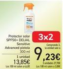 Protector solar SPF50 + DELIAL Sensitive Advanced pistola