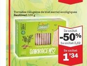 SONORANZA DE  ⒸIZZ  SARRACEN  Torrades lleugeres de blat sarraí ecologiques  Santiveri 100 g  2a unitat  1'34  2a unitat  -50%  1a unitat 2,69 