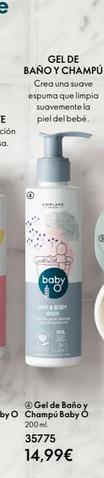GEL DE  BAÑO Y CHAMPÚ Crea una suave  espuma que limpia suavemente la piel del bebé.  ORIFLAME  baby  HAIR & BODY WASH  95% 