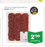Xoriço o llonganissa ibèrica Sorli 120 g  d'a  2'99  24,92€/kg 