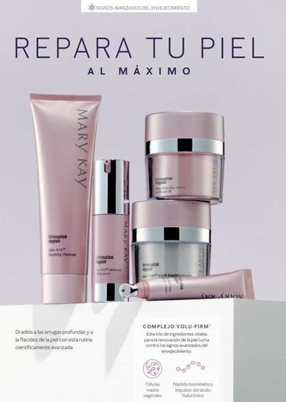 REPARA TU PIEL  AL MÁXIMO  timewise repair  MARY KAY  valu-firm  foaming cleanser  Di adiós a las arrugas profundas y a la flacidez de la piel con esta rutina cientificamente avanzada.  SIGNOS AVANZAD