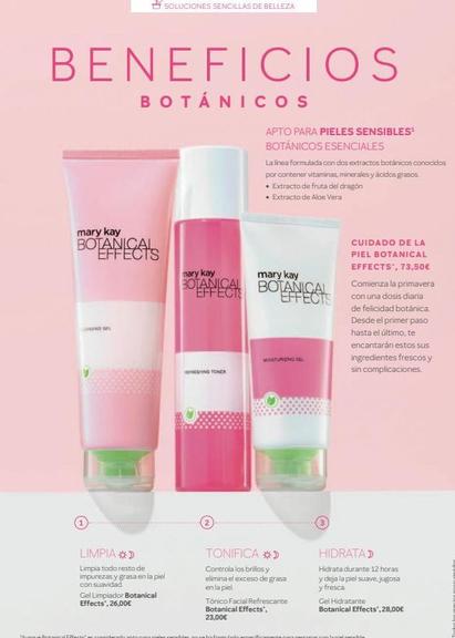 BENEFICIOS  BOTÁNICOS  mary kay BOTANICAL EFFECTS  LANDING GEL  LIMPIAD  Limpia todo resto de impurezas y grasa en la piel. con suavidad.  Gel Limpiador Botanical Effects, 26,00€  mary kay  BOTANICAL 