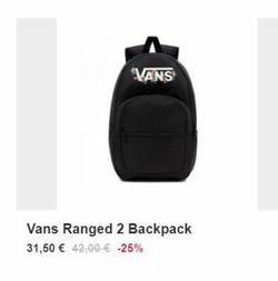 VANS  Vans Ranged 2 Backpack 31,50 € 42,00 € -25% 