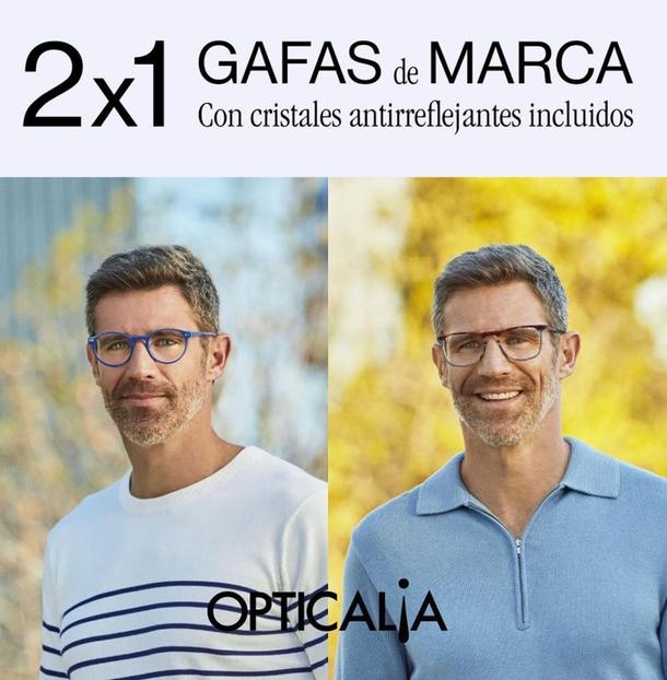 2x1 GAFAS de MARCA  Con cristales antirreflejantes incluidos  OPTICALIA  