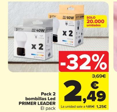 leader pack 2 bombillas led