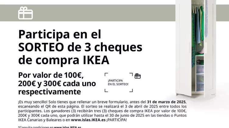 Ikea - Sorteo De 3 Cheques De Compra