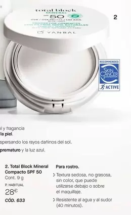 Yanbal - Total Block Mineral Compacto Spf 50